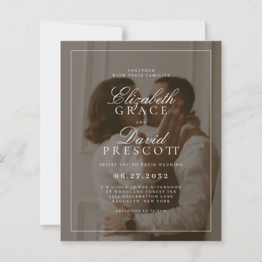 BUDGET Modern Oud Geld Foto-overlay Bruiloft (Voorkant)