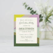 Budget Modern Paarse Groene GraduPartij nodigt uit (Staand voorkant)