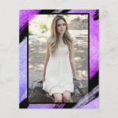 Budget Modern Paarse Surprise Sweet 16 Invites (Achterkant)