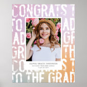 Budget Modern pastelregenboogfoto afstuderen Poster (Voorkant)