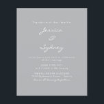 Budget Modern Pewter Script Weduwen Uitnodiging<br><div class="desc">Budgetminimalistisch modern Pewter Gray Script Weddenschap</div>