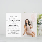 Budget Modern Photo Cloud 9 Baby shower Invitation (Staand voorkant)