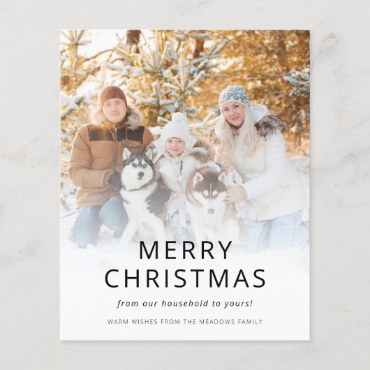 Budget Modern Photo Overlay Christmas Kaart (Voorkant)