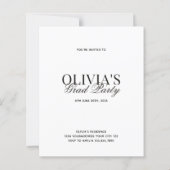 BUDGET Modern Photo Typography Script Grad Party (Achterkant)