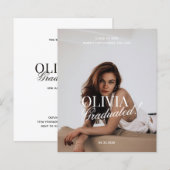 BUDGET Modern Photo Typography Script Grad Party (Voorkant / Achterkant)