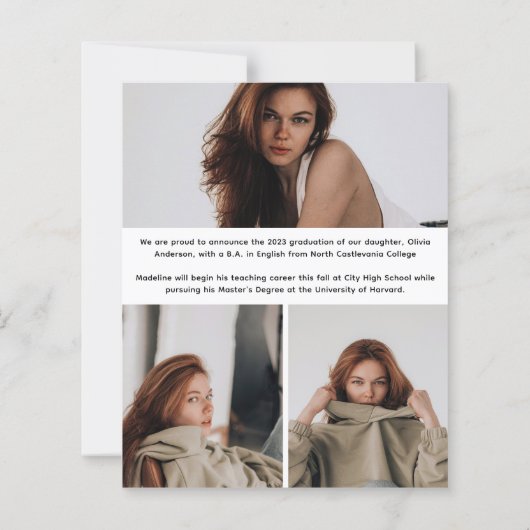 BUDGET Modern Photo Typography Script Grad Party (Achterkant)