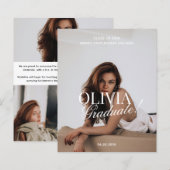 BUDGET Modern Photo Typography Script Grad Party  (Voorkant / Achterkant)