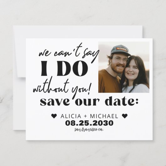 Budget modern photo wedding save the date (Voorkant)