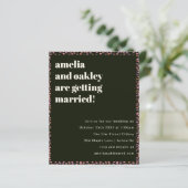 Budget Modern Pink Black Dot bruiloft uitnodiging (Staand voorkant)