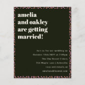 Budget Modern Pink Black Dot bruiloft uitnodiging (Voorkant)