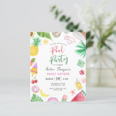 Budget Modern Pool Party Summer Sweet 16 Birthday (Staand voorkant)