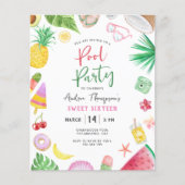 Budget Modern Pool Party Summer Sweet 16 Birthday (Voorkant)