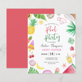Budget Modern Pool Party Summer Sweet 16 Birthday