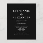 Budget Modern QR Code Black White Wedding Invite (Voorkant)
