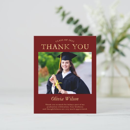 Budget Modern Red Gold Photo Afstuderen Hartelijk  (Staand voorkant)