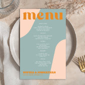 Budget modern retro groovy wedding menu template