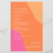 Budget modern retro huwelijksprogramma sjabloon (Achterkant)