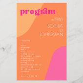 Budget modern retro huwelijksprogramma sjabloon (Voorkant)