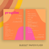 Budget modern retro huwelijksprogramma sjabloon