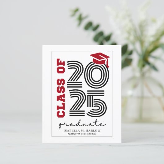 Budget Modern Retro Rood Zwart Afstudeerder Aankon (Staand voorkant)