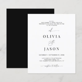 BUDGET Modern Romantisch Script Zwart Wit Trouwen