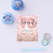 Budget Modern Roos Gold 70-jarige feestdag Uitnodi Flyer (Enkel)