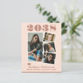 BUDGET Modern Roos Roze 4 Foto Eenvoudige uitnodig (Staand voorkant)