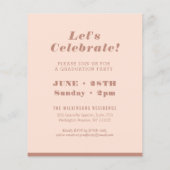 BUDGET Modern Roos Roze 4 Foto Eenvoudige uitnodig (Achterkant)