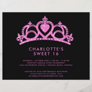 Budget Modern Roze Glitter Sweet 16 Verjaardagsfee Flyer