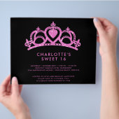 Budget Modern Roze Glitter Sweet 16 Verjaardagsfee Flyer (Hand)
