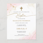 Budget Modern Roze Goud Kruis Meisje Doop (Voorkant)