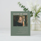 Budget Modern Roze Groen Foto Afstudeerfeest (Staand voorkant)