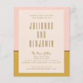 Budget Modern Roze Mosterard Wedding Invite (Voorkant)