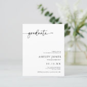 Budget Modern Script 4 Foto Afstuderen Uitnodiging (Staand voorkant)