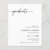 Budget Modern Script 4 Foto Afstuderen Uitnodiging (Voorkant)