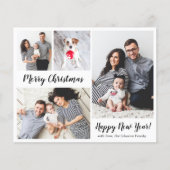 Budget Modern Script 5 Foto Kerst Kaarten (Voorkant)