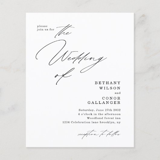 BUDGET Modern Script Arch Foto QR Code Trouwen (Voorkant)