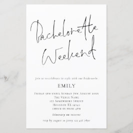 Budget Modern Script Bachelorette Weekend nodigt u