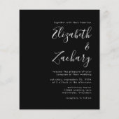 Budget Modern Script Black Wedding Invitation (Voorkant)