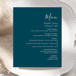 Budget Modern Script Blauwgroen Blauw Trouwmenu