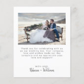 Budget Modern script bruiloft Foto bedankt kaarten (Achterkant)