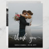 Budget Modern script bruiloft foto Hartelijk dank (Voorkant / Achterkant)