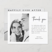 Budget Modern script bruiloft foto Hartelijk dank (Voorkant / Achterkant)