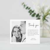 Budget Modern script bruiloft foto Hartelijk dank (Staand voorkant)