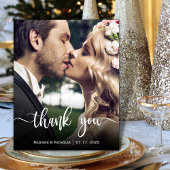 Budget Modern script bruiloft foto Hartelijk dank