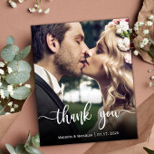 Budget Modern script bruiloft foto Hartelijk dank