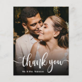 Budget Modern script bruiloft foto Hartelijk dank (Voorkant)