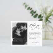 Budget Modern script bruiloft foto Hartelijk dank (Staand voorkant)