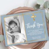 Budget Modern Script Cross Blue Baptism Dank u