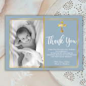 Budget Modern Script Cross Blue Baptism Dank u